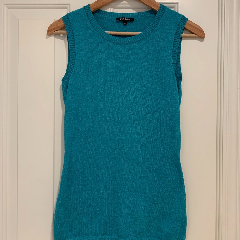 LAFAYETTE 148 P TEAL KNIT TANK TOP